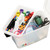 A close up, open image of an ArtBin Sidekick Tote Case with tray out filled with art supplies.