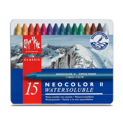 An Image of Caran d'Ache Neocolor II Aquarelle Pastel Set, 10 Assorted Colors