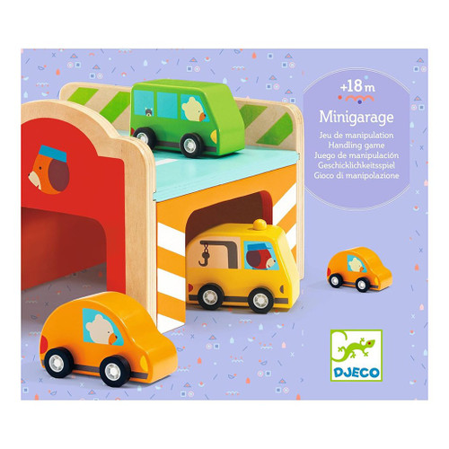 An image of a Djeco Mini Garage Wooden Playset.