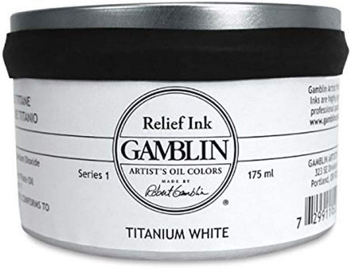 An image of Gamblin Relief Ink, Titanium White.