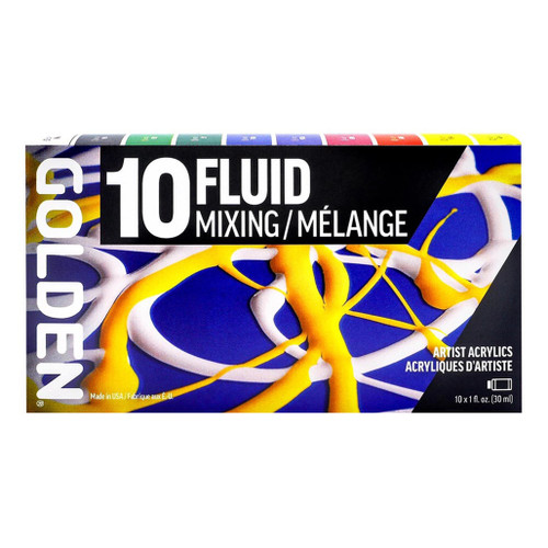 An image of a Golden Fluid 10-Color Mixing Set.