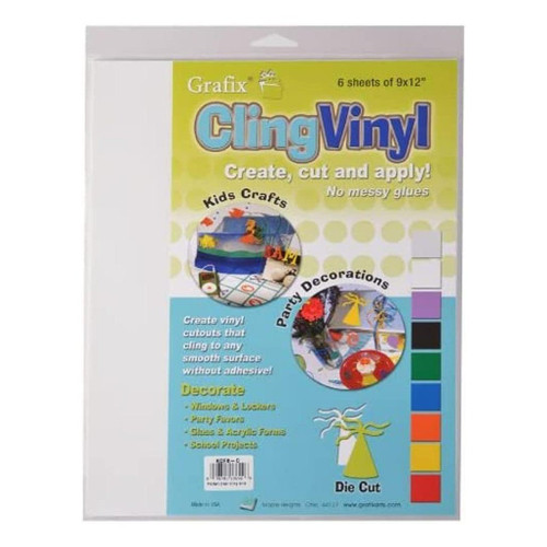 An image of Grafix Clear Cling Vinyl Film, 9" x 12".
