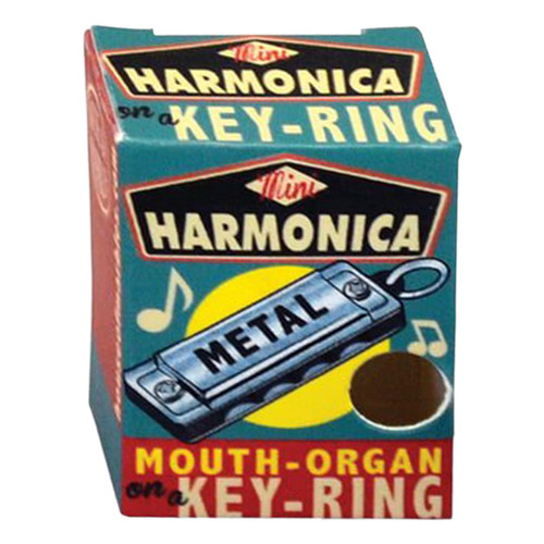 An image of a House Of Marbles Mini Harmonica Keyring. 