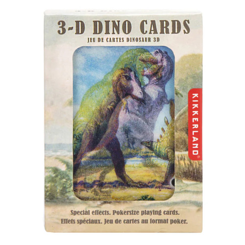 An image of Kikkerland 3D Dinosaur Playing Cards. 