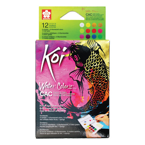 An image of a Koi Creative Art Colors Watercolor Set, 12 Colors.