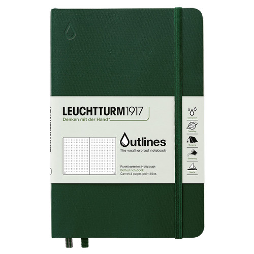 Whatever the weather, with Leuchtturm Outlines Weatherproof Notebook, you??ll always be able to read what you write. It features the same durable, wet-strength paper made in Germany used to produce nautical charts. This means smooth sailing when you put your pen to the pages.