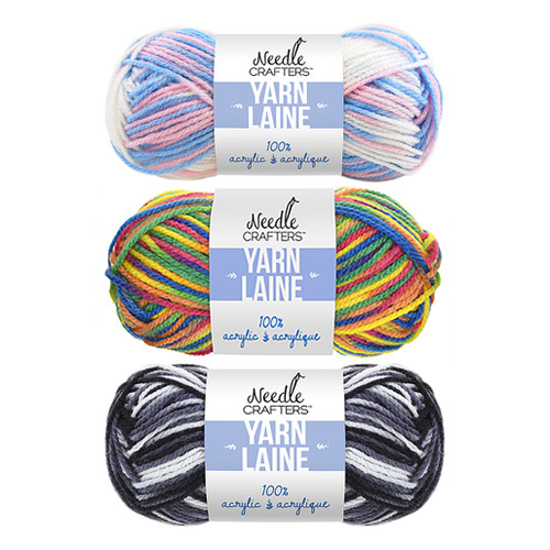 An image of Needle Crafters Multi-Dyed Acrylic Yarn skeins.