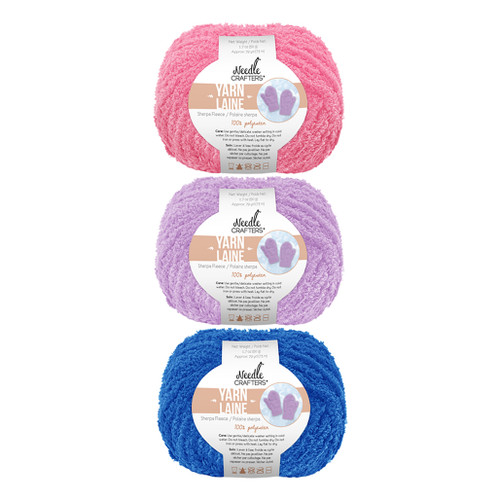 An image of Needle Crafters Sherpa Fleece Polyester Yarn skeins.