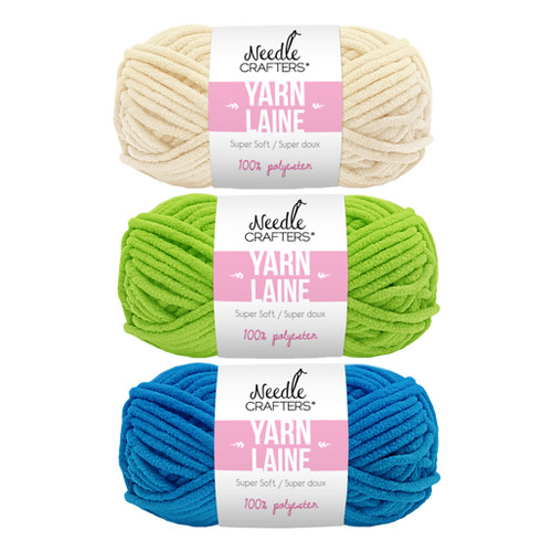 An image of Needle Crafters Super Soft Chenille Polyester Yarn skeins.