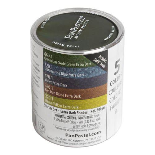 An image of a PanPastel Artists' Painting Pastels Starter Set, Extra Dark Set Of 5.