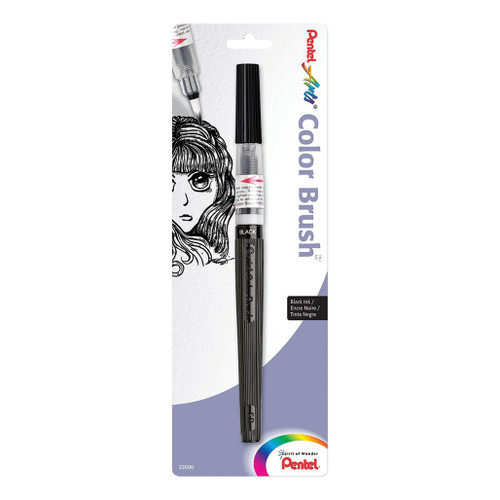 An image of a Pentel Color Brush Pen, black.