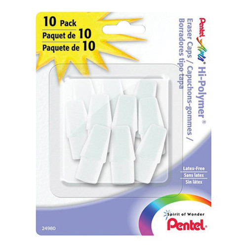 An image of Pentel Hi-Polymer White Eraser Caps.