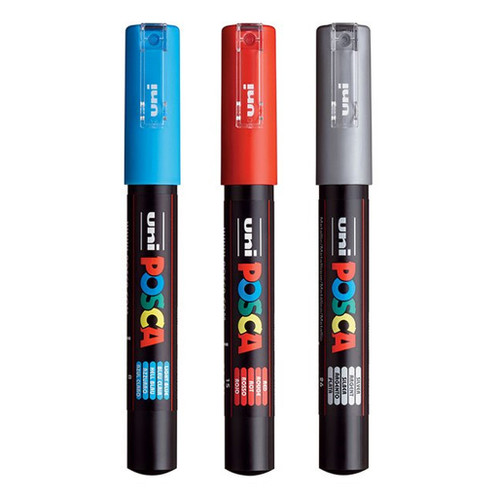 An image of Posca PC-1M Extra-Fine Tip Paint Markers. 