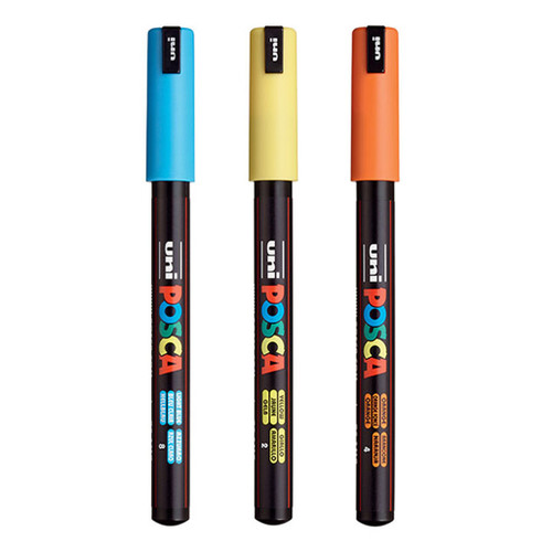 An image of Posca PC-1MR Extra-Fine Tip Paint Markers. 