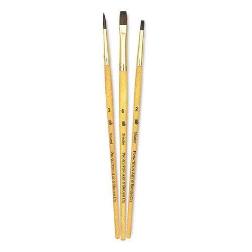 An Image of Princeton RealValue Brush Set #9100 Camel, Set of 3