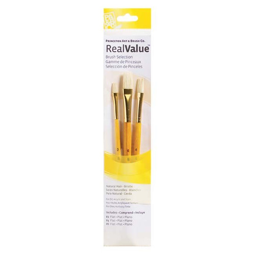 An Image of Princeton RealValue Brush Sets #9103 Bristle, Set of 3