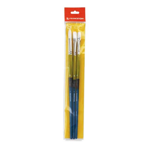 An Image of Princeton Snap Brush Set 4, 9700 Natural Bristle, 3 Pieces