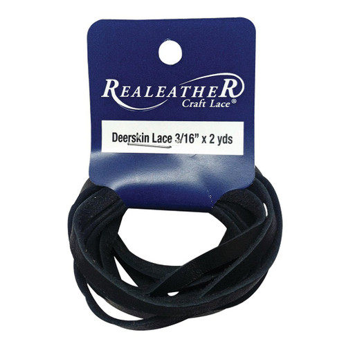 An image of Realeather Black Deerskin Lace, 2 Yards.