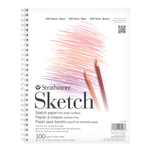 An image of a Strathmore 200 Series Sketch Pad, 8.5" x 11".