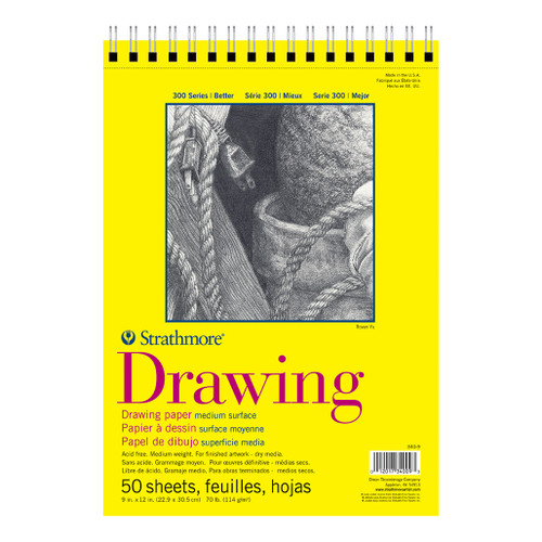 An image of a Strathmore 300 Series Drawing Pad, 9" x 12".