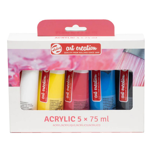 An image of a Talens Art Creation 5-Color Acrylic Paint Set, 75 ml.